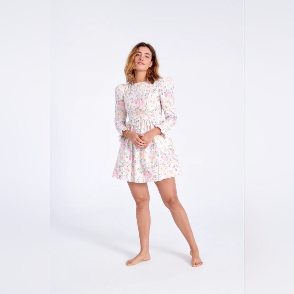 Batsheva x Laura Ashley White Floral Mini Prairie Dress Quartet NWT Size 10 - Picture 2 of 15
